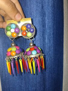 Funky Colorful Jhumka Earrings