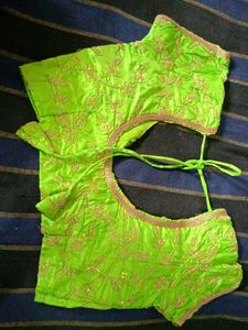 Parrot Green 💚 Colour Embroidery Stitched Blouse