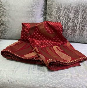 Red With Mirrored Saree