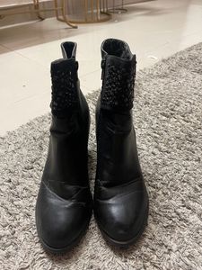 Short Embellished Leather Boots