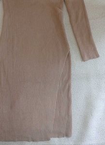 Elegant Ribbed Wrap Dress