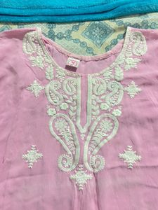 Pink Embroidered Tunic Top