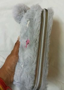 Floral Plush Pouch