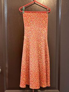 Floral Print Strapless Dress