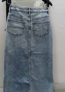 Denim Slit Skirt