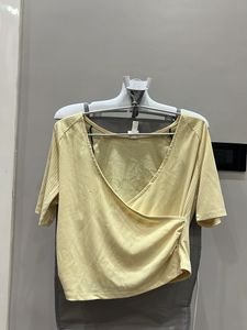 Cute Yellow Wrap Top