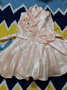 Pink Satin Flower Girl Dress