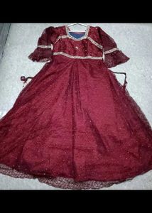 Gown Burgundy colour