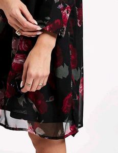 Floral Print Cold Shoulder Dress