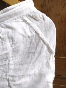 White Cotton Trousers - Size L