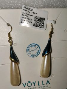 Voylla Long Pearl Earrings