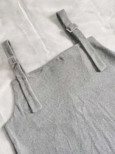 Gray Sleeveless Pinafore Dress❤️