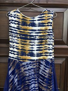 Blue Dress With Net Detailing