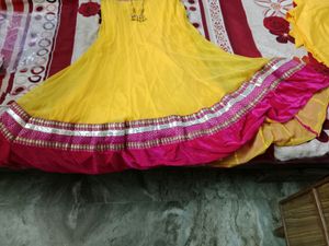 3pcs Long Netted Anarkali
