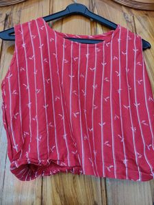 Combo Pack Of Red & Black Crop Top