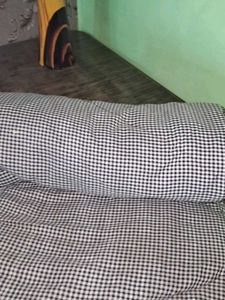 Grey &amp; White Checkered Bedsheet🐈🦮