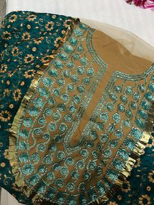 Green Salwar Material Without Dupatta