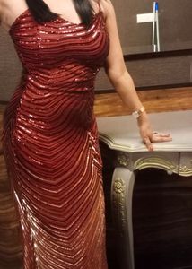 Burgundy Sequin Cocktail Dress