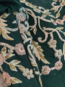 Emerald Green Embroidered Gown