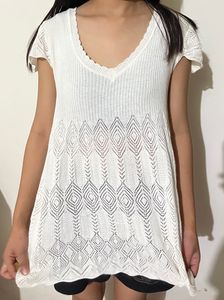 White Knit Mini Dress