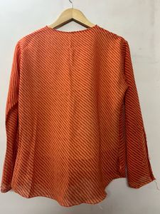 Striped Orange Tunic Top