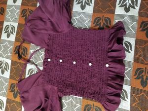 Maroon Crop Top