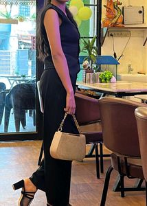 Sleek Black Sleeveless Vest &amp; Pant Set