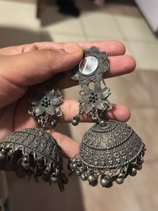 Oxidised Jhumkhas