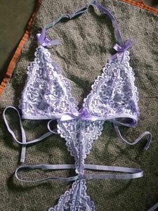Sexy Lavender Lace Lingerie Set