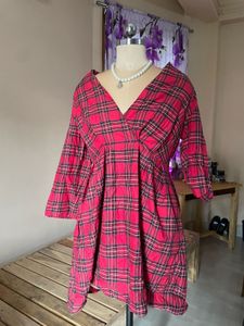 Zara Red Plaid Mini Skirt