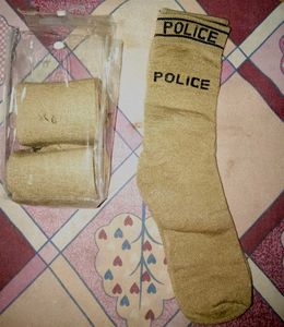 Police Khaki Cotton Socks ( Set Of 3 )