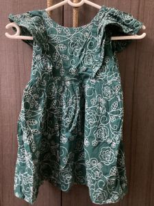 Floral Green Baby Dress