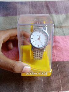 Sonata Silver Watch