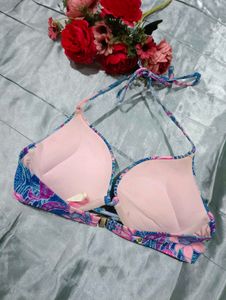 Victoria&#39;s Secret Floral Bikini Top With Diamonds