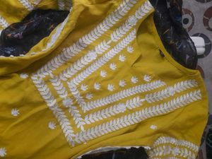 Yellow Embroidered Kurta