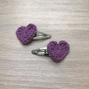 Pink Heart Hair Clips (Set of 2)
