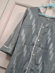 Grey Printed Kurta