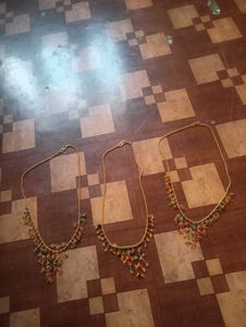 Beaded Gold Necklace pack of 3