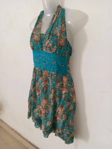 Floral Halter Mini Dress