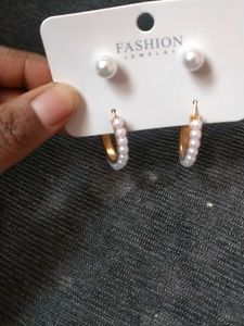Pearl Hoop Earrings And Studs