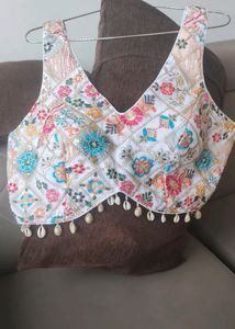New Navratri Special White Blouse