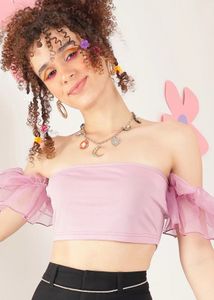 Cute Ruffle Sleeve Tube Top (Free Gift Included)