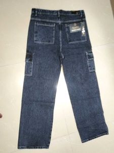 Dark Wash Cargo Jeans