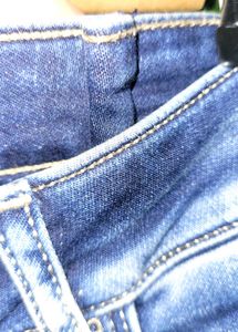 Stylish Distressed Blue Denim Jeans