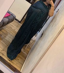 Elegant Dark Green Saree