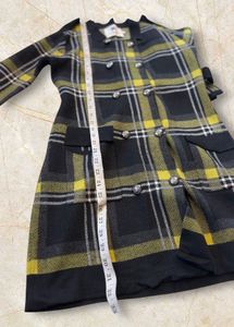 Burberry Plaid Double-Breasted Cardigan Coat