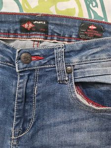 mid waist straight fit denim