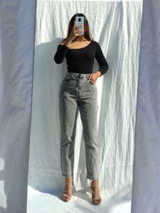 Trendyol Black Wide Leg Jeans Denim