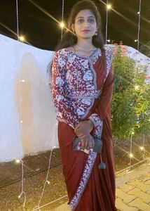 Ready To Wear Saree With Shrug Style Blouse