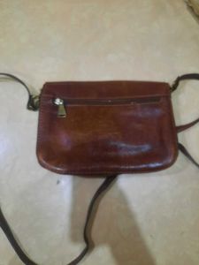 Vintage Brown Leather Crossbody Bag